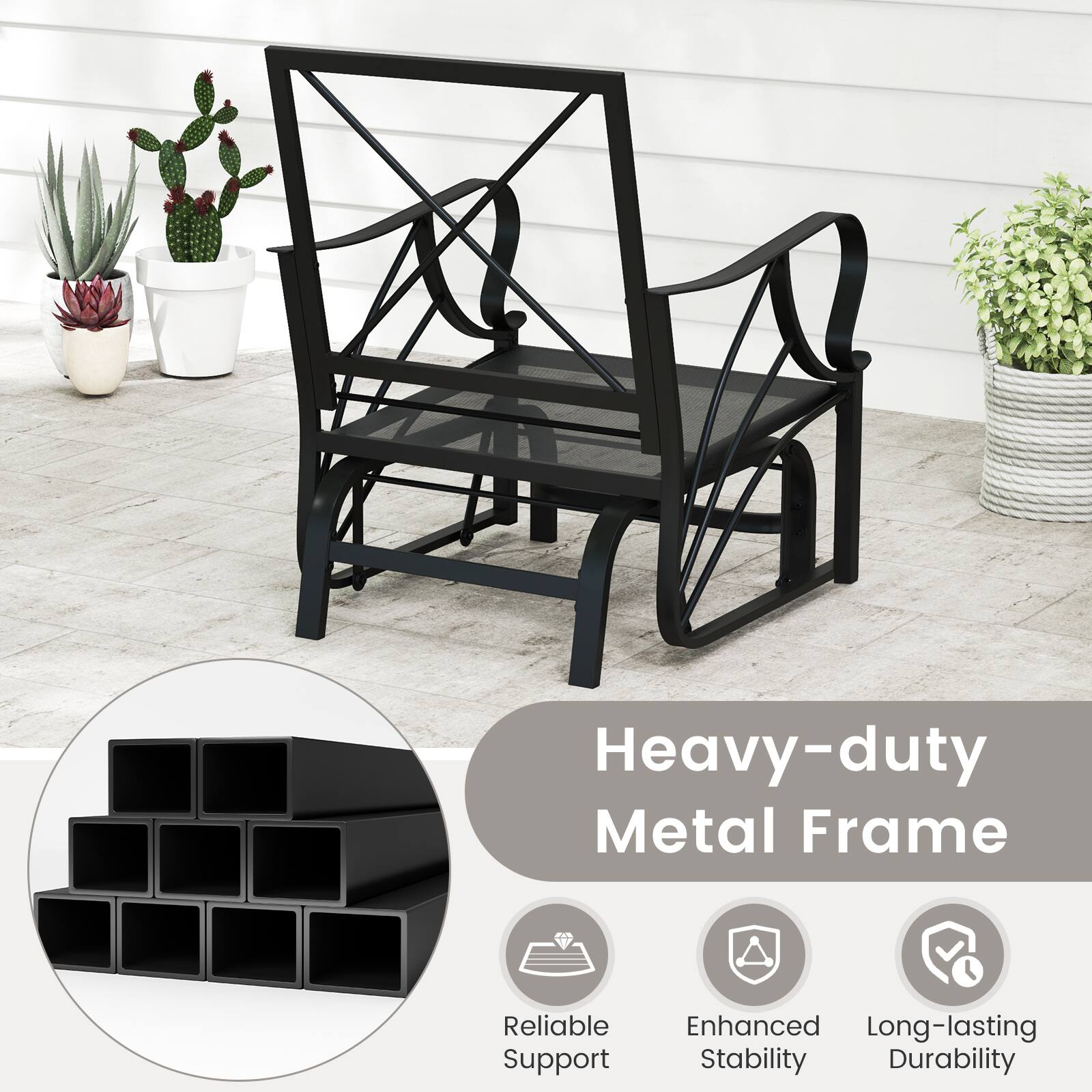 Heavy-duty Metal Frame  
Reliable Support  
Enhanced Stability  
Long-lasting Durability