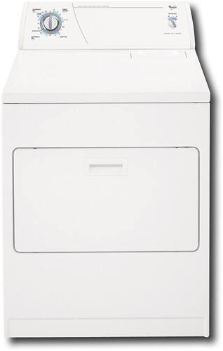 Front Standard. Whirlpool - 6.5 Cu. Ft. 5-Cycle Super Capacity Electric Dryer - White-on-White.