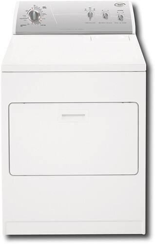 Front Standard. Whirlpool - 7.0 Cu. Ft. 8-Cycle Super Capacity Plus Electric Dryer - Silver Metallic on White.