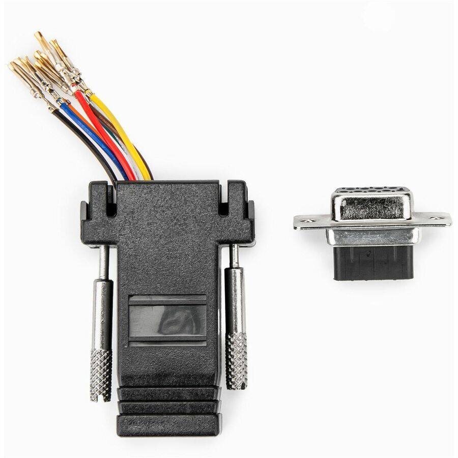 Alt View 2. Rocstor - Rocstor DB9 to RJ45 Modular Serial Adapter - Black - 1 x 9-pin DB-9 Serial - Female - 1 x RJ-45 Network - Female - Gold - Black.