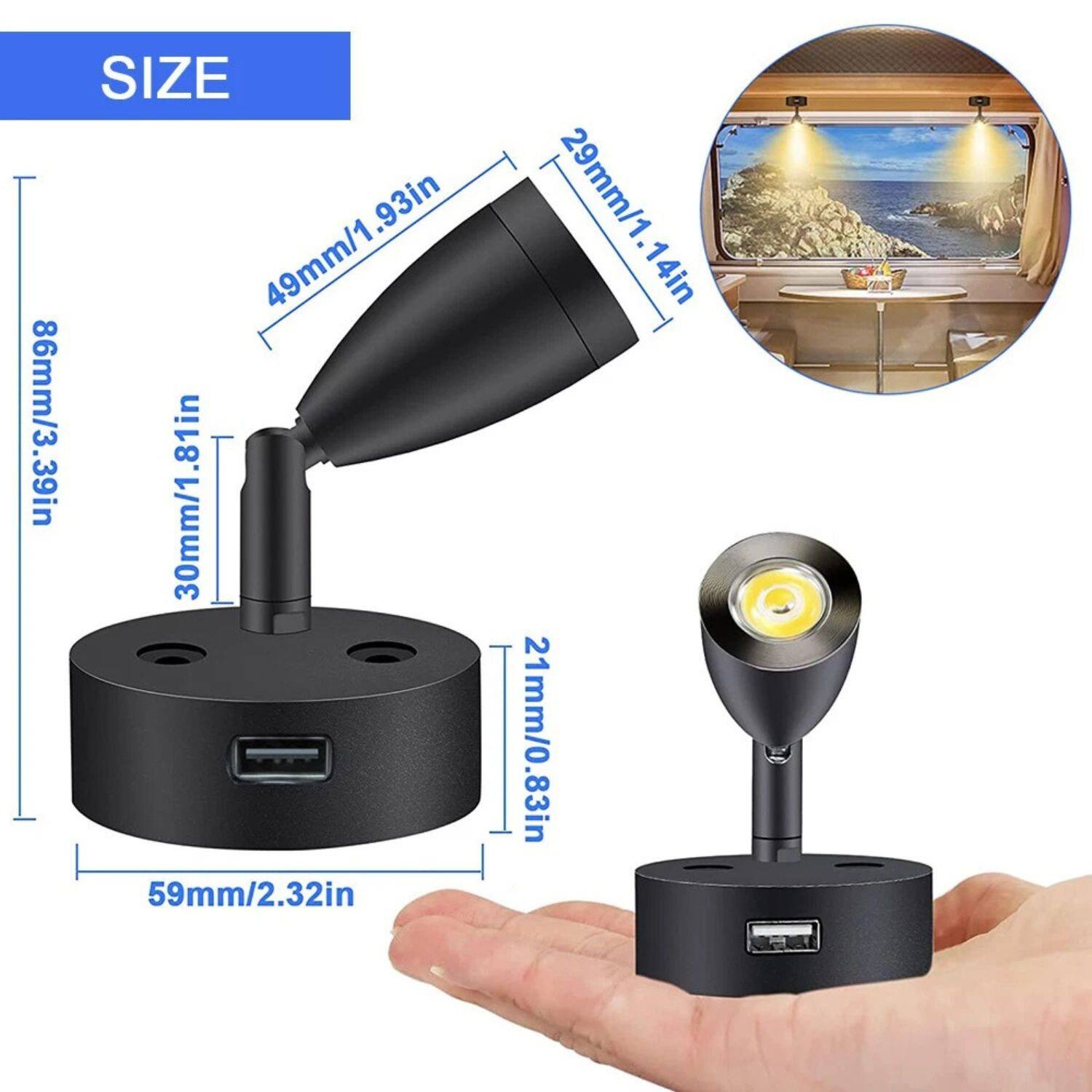 SIZE: 59mm/2.32in, 49mm/1.93in, 86mm/3.39in, 30mm/1.81in, 29mm/1.14in, 21mm/0.83in