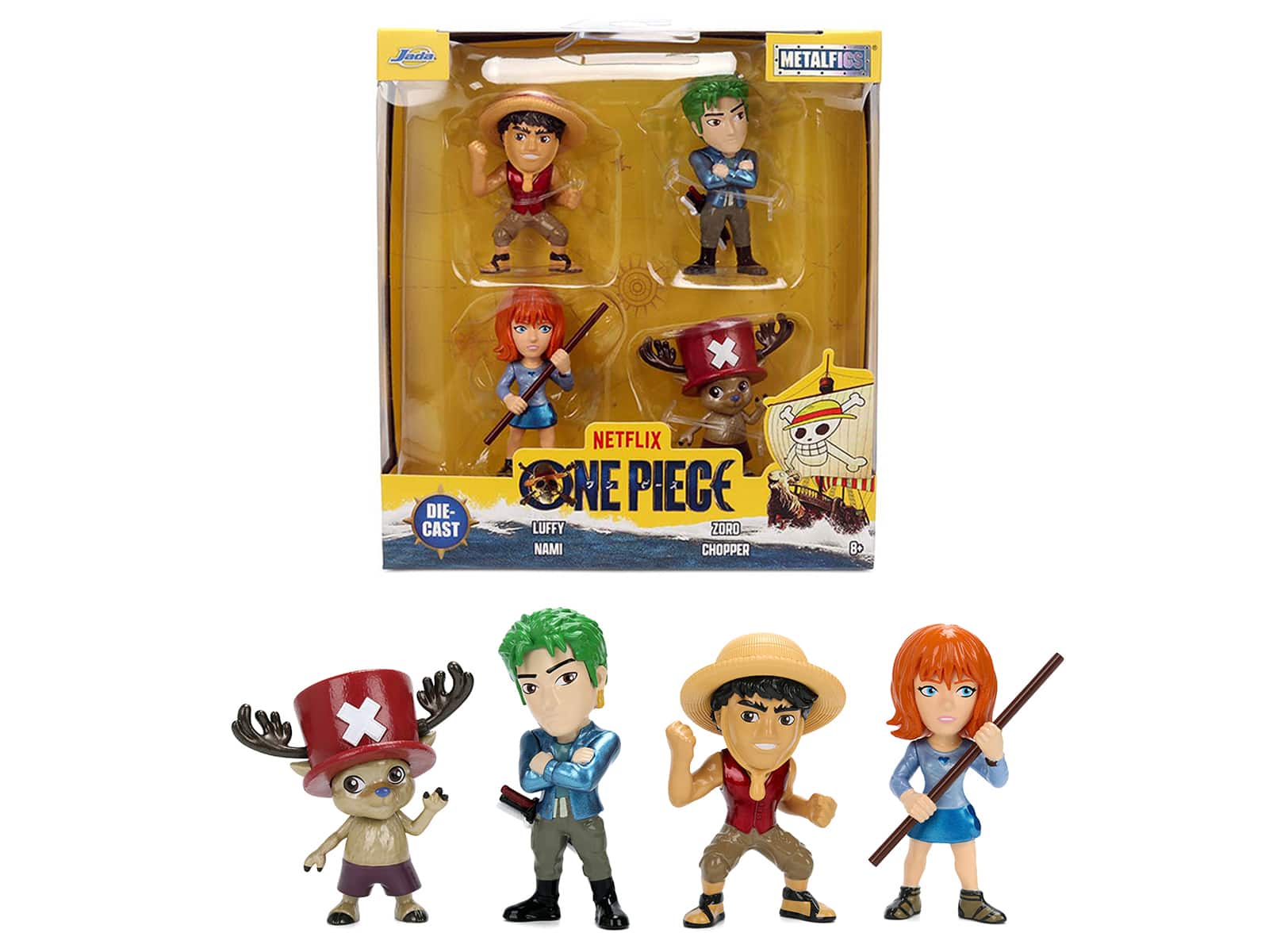 "Set of 4 Diecast Figures ""One Piece"" (2023-Current) TV Series ""Metalfigs"" Series Diecast Models by Jada" price history on PriceWatchPro