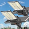 Front. Adewalk - Solar Street Lights Outdoor, Commercial Parking Lot Light with Motion Sensor IP67 Waterproof for Street Yard, 2 Pack - Black.
