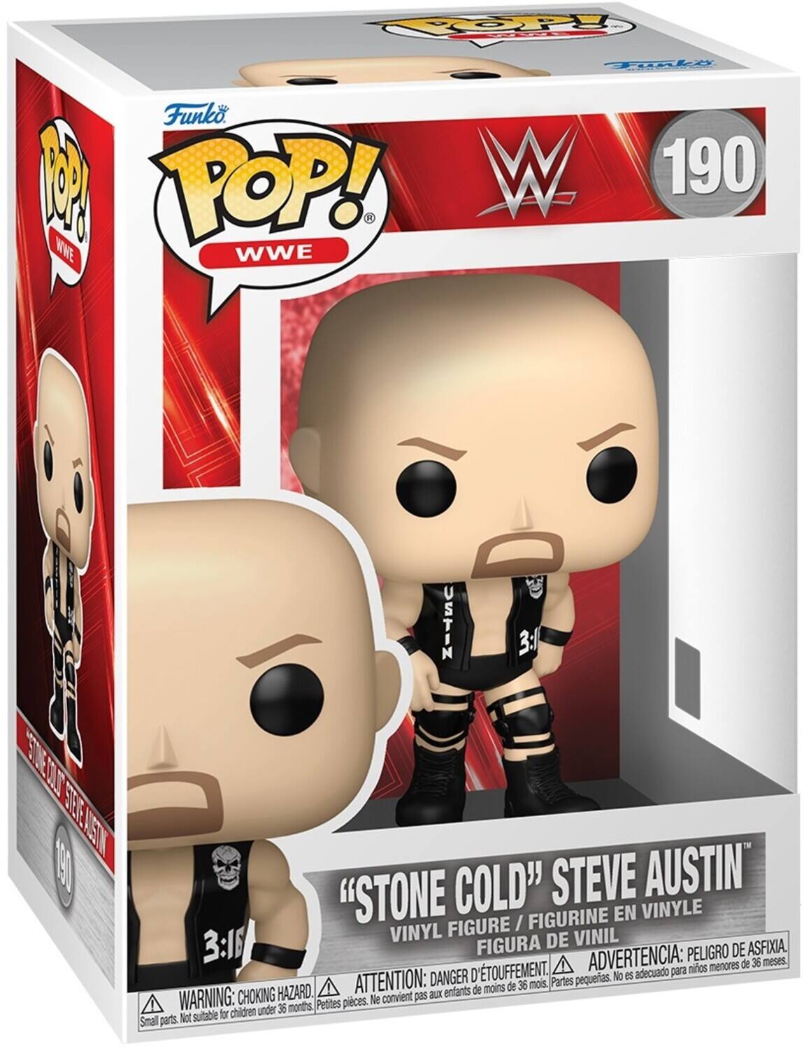 Funko POP! WWE "STONE COLD" STEVE AUSTIN VINYL FIGURE / FIGURINE EN VINYLE / FIGURA DE VINIL

WARNING: CHOKING HAZARD. Small parts. Not suitable for children under 36 months.  
ATTENTION: DANGER D'ÉTOUFFEMENT. Petites pièces. Ne convient pas aux enfants de moins de 36 mois.  
ADVERTENCIA: PELEIGRO DE ASFIXIA. Partes pequeñas. No es adecuado para niños menores de 36 meses.