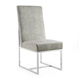 Manhattan Comfort - Element Modern Metal Velvet Dining Chair - Steel