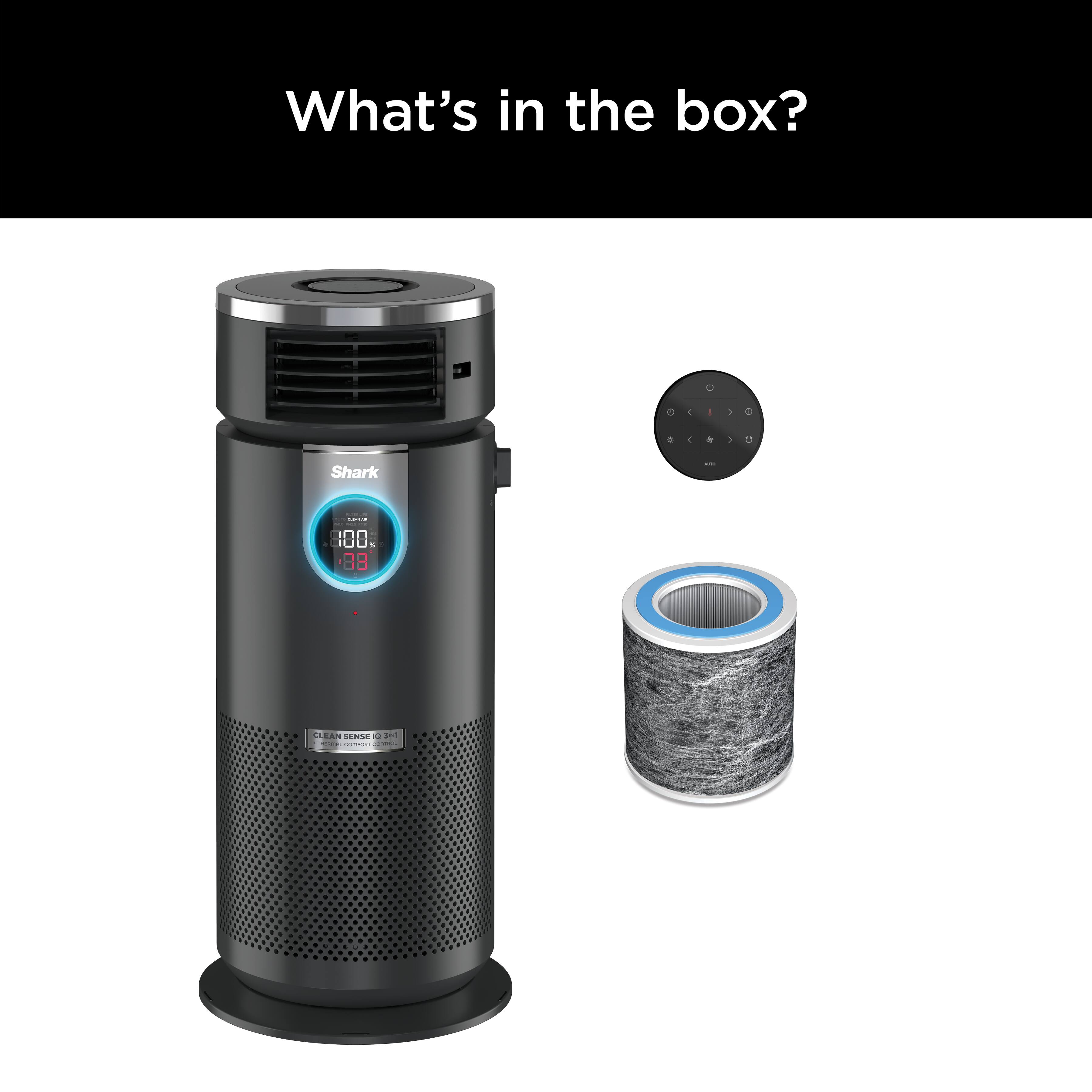 What's in the box? - Shark 800 Watt Clean Air Sensi-Air Air Purifier.