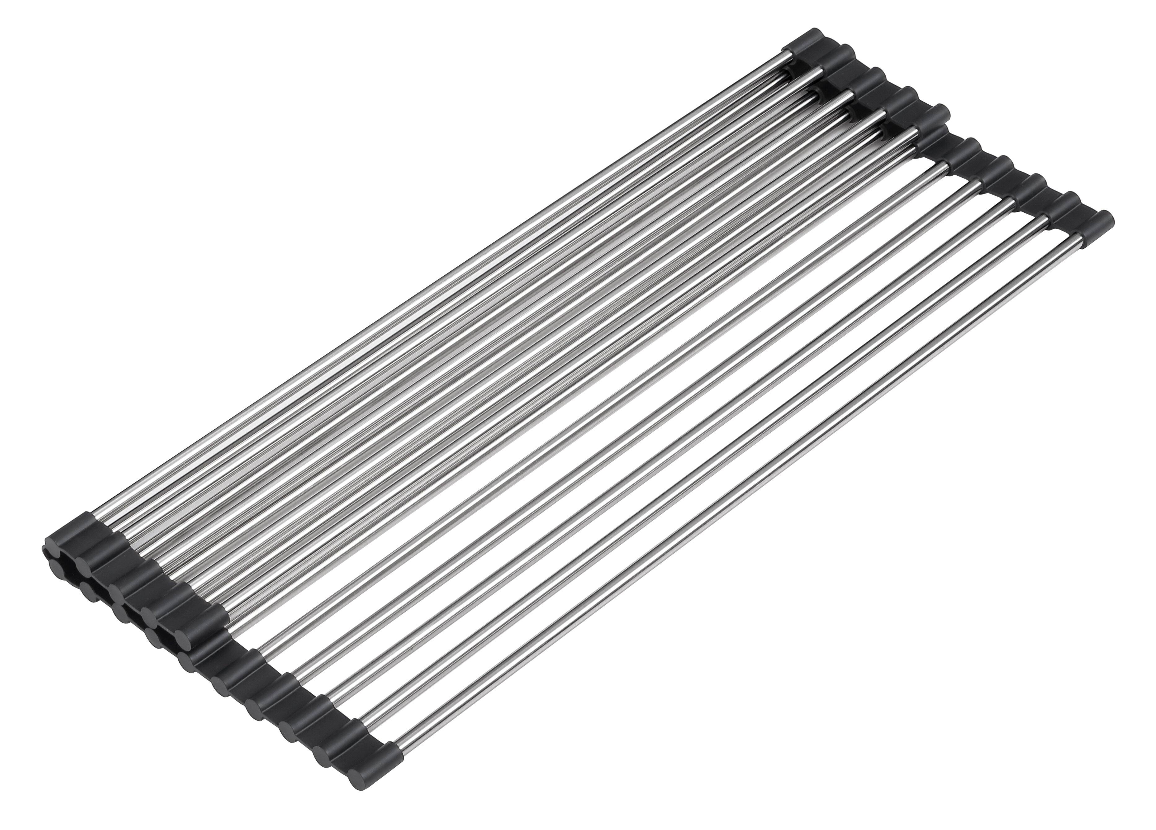 Alt View 10. Akicon - Akicon 28 in. Drop-in Single Bowl 20-Gauge Silver Nano-Coated Kitchen Sink with Grid, Strainer, Colander and Rollup Rack - Silver.