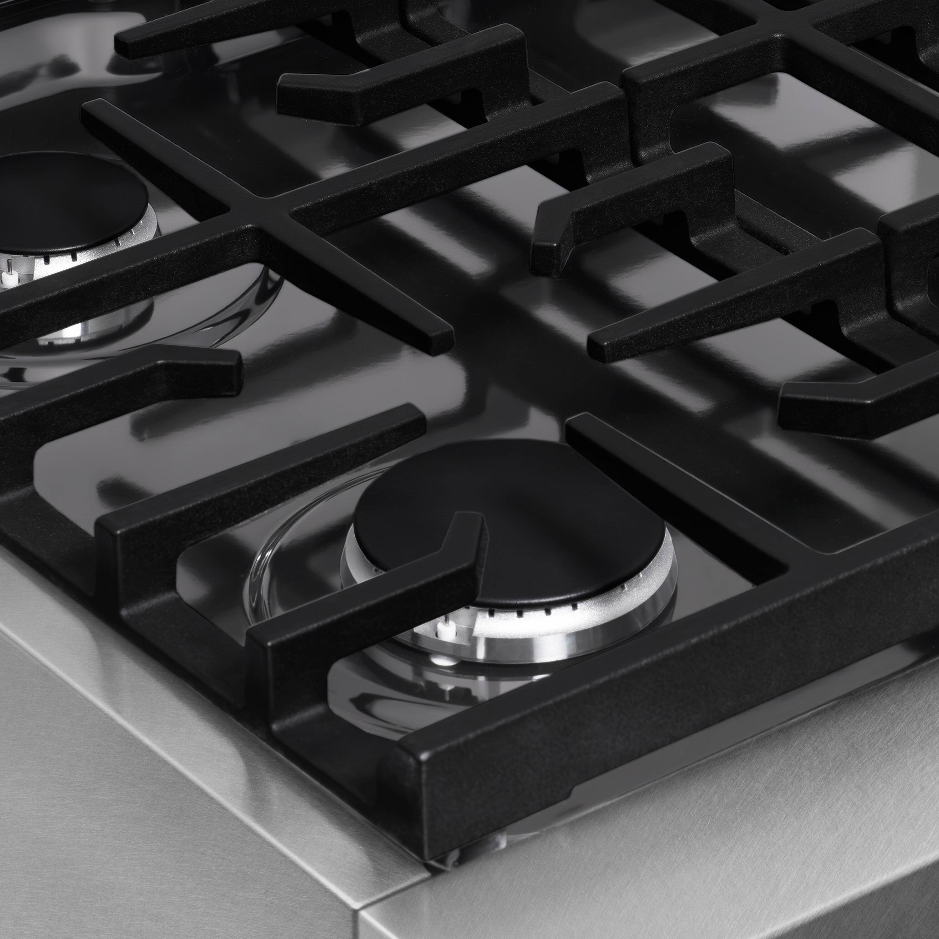 Alt View 11. ZLINE - ZLINE 30 in. Paramount Gas Rangetop with 4 Burners in Satin Stainless Steel (SRTS-30) - Stainless Steel.