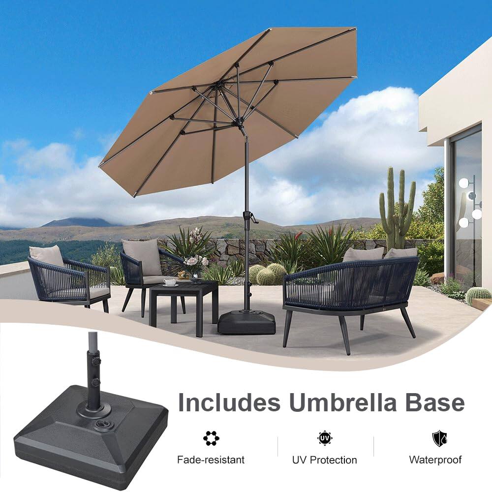 Includes Umbrella Base  
- Fade-resistant  
- UV Protection  
- Waterproof