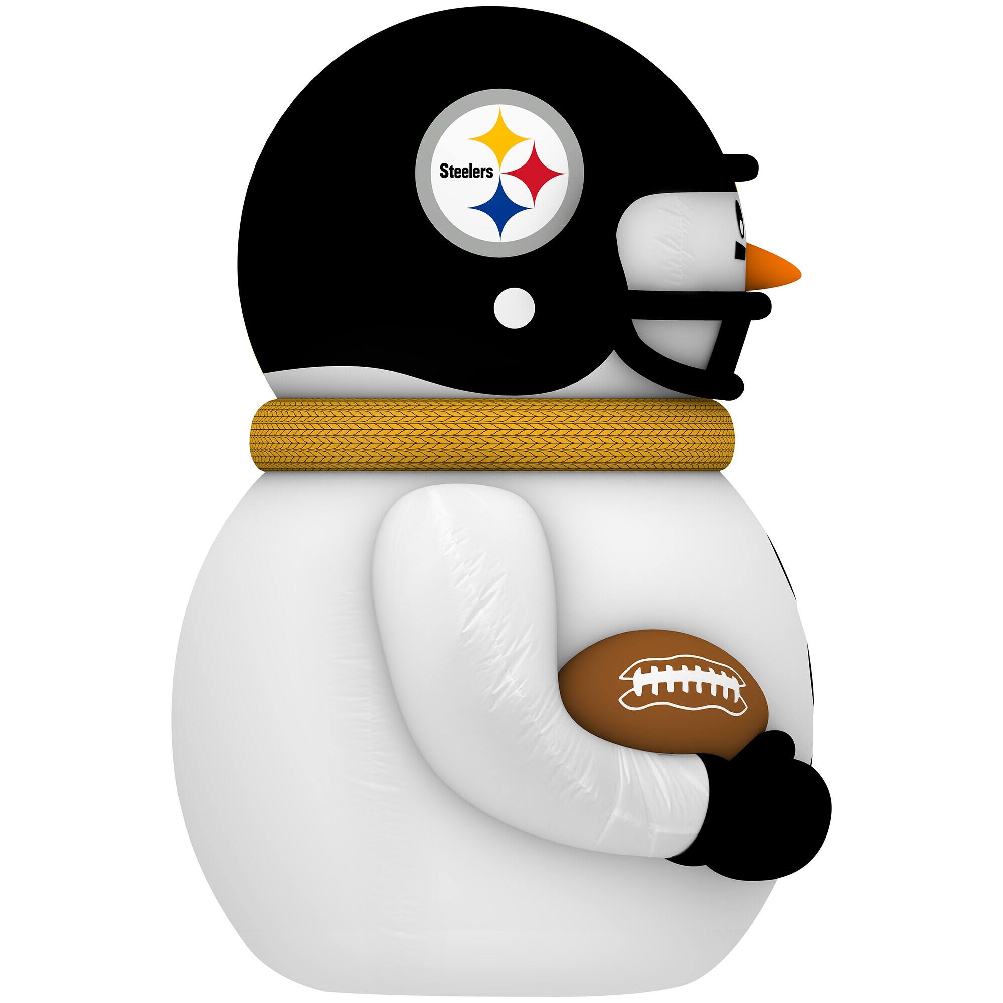 Alt View 2. Sporticulture - Pittsburgh Steelers 7' Inflatable Snowman Player - Black.