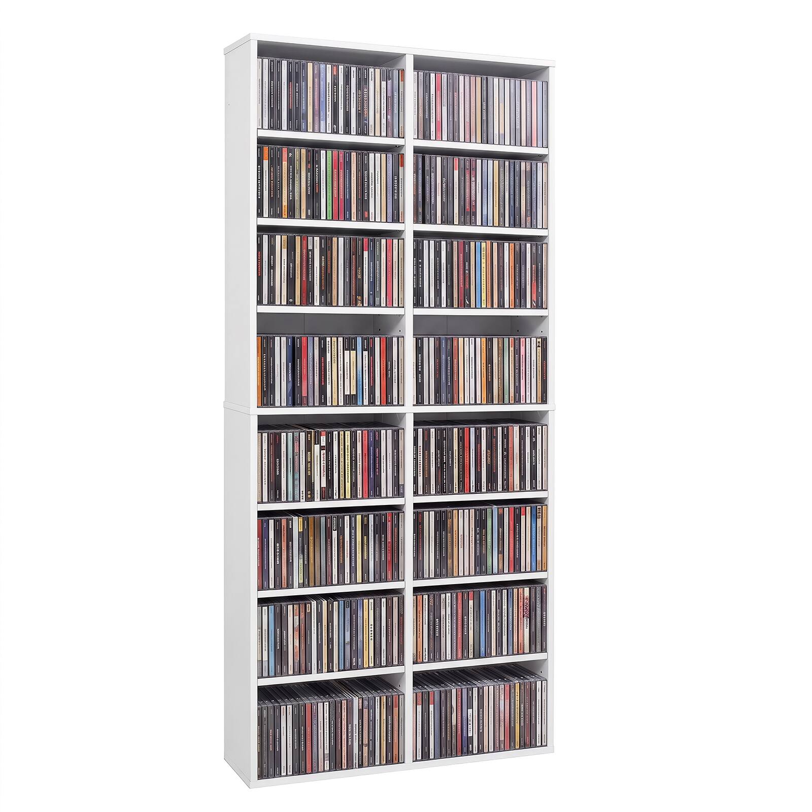 Alt View 6. Costway - Costway 1 PCS 16-Cube Bookcases CD Storage Rack 54" Freestanding Display Cabinet with 12 Adjustable Shelves - White.