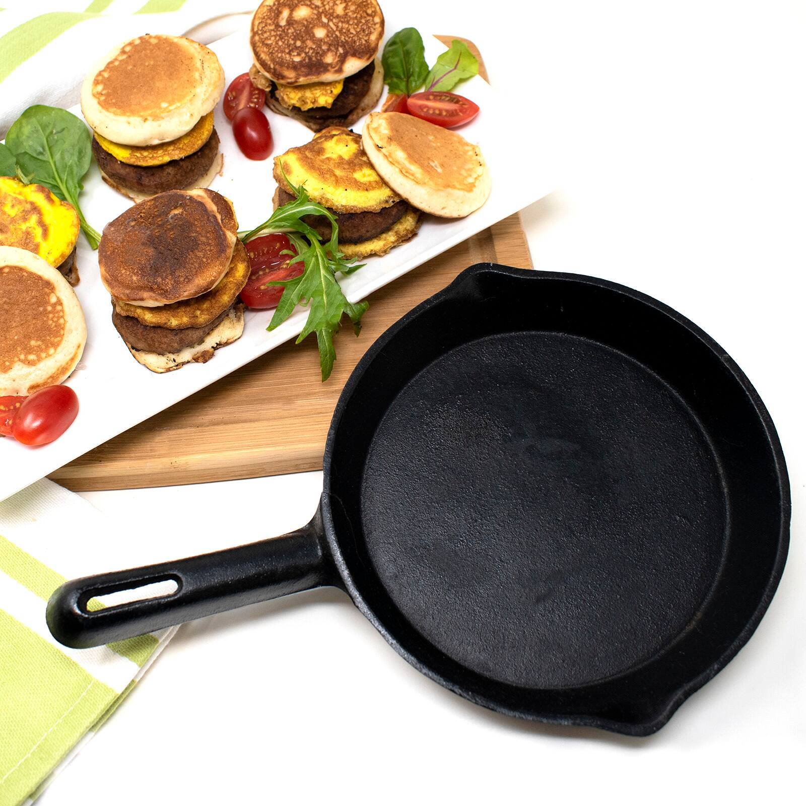 Alt View 7. Norpro - Pre-Seasoned Cast Iron Mini Pizza Skillet, Black - Black.