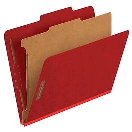 Pendaflex - Pressboard Classification Folder, 1-Dividers, 1 3/4" Expansion, Letter Size, 10/Box - Dark Red