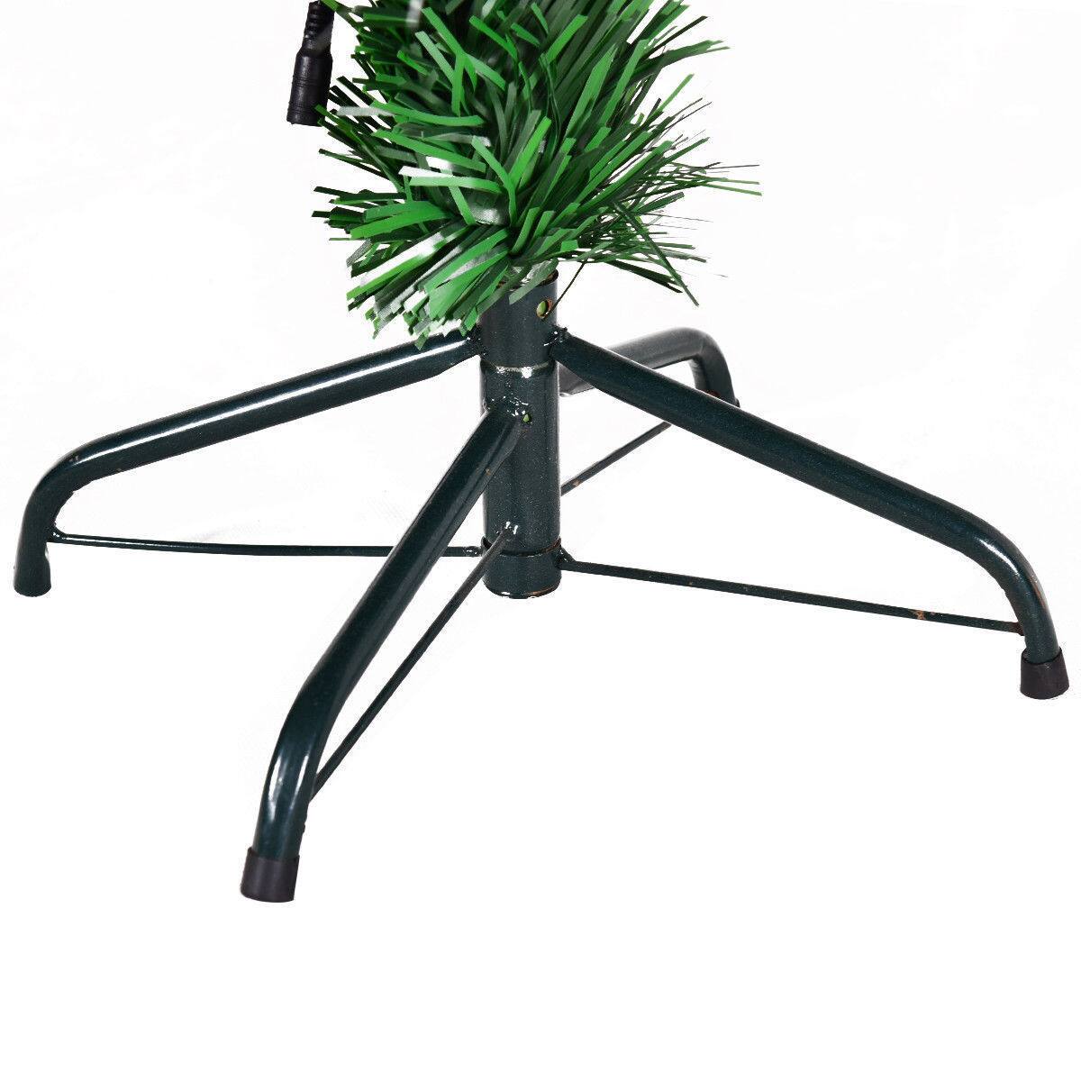 Alt View 18. Costway - 4FT Pre-Lit Fiber Optic Christmas Tree Multicolor Lights - Green.