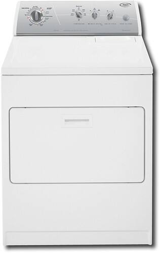 Front Standard. Whirlpool - 7.0 Cu. Ft. 9-Cycle Super-Capacity Electric Dryer - Silver Metallic-on-White.