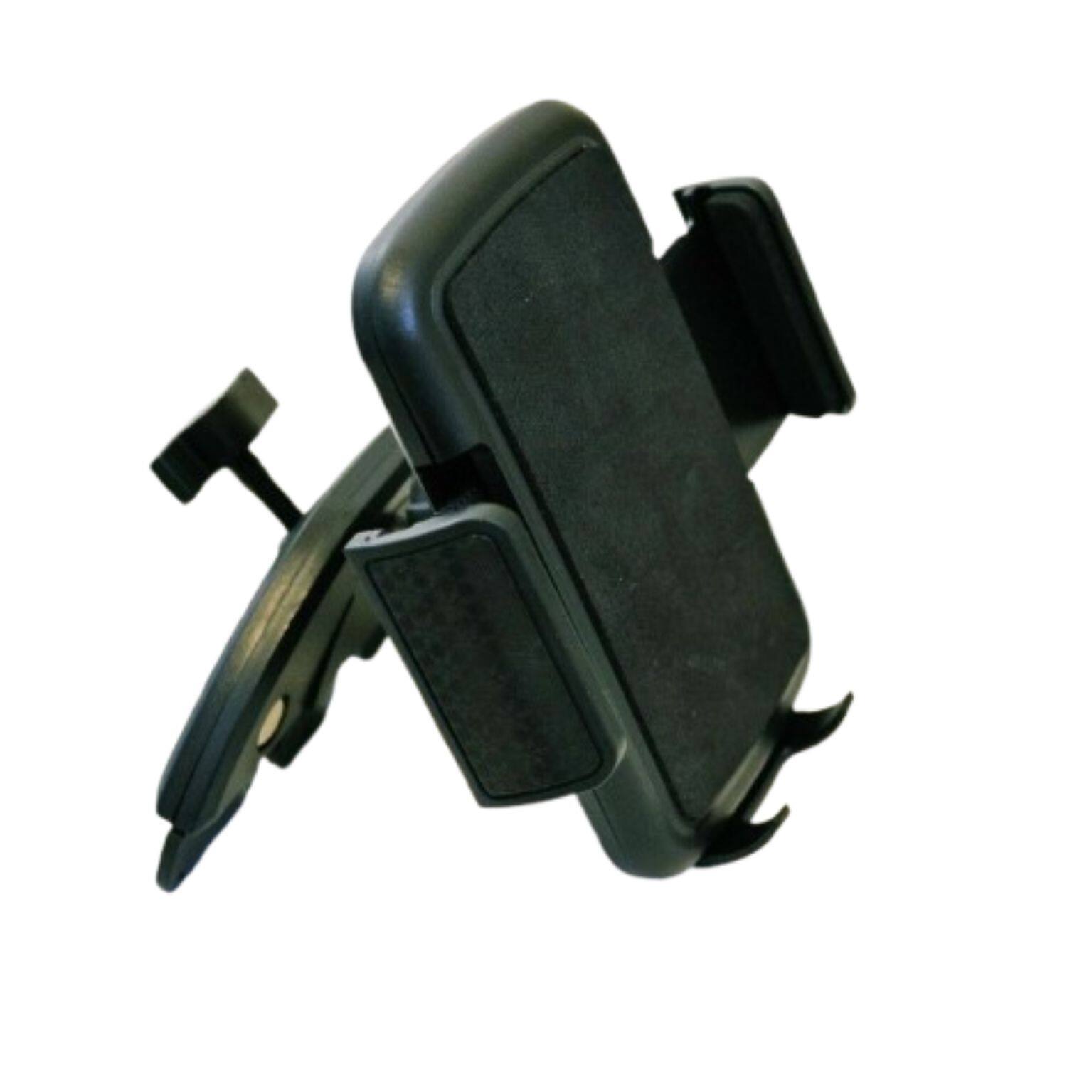 Front. Home Collection - Car CD Slot Phone Mount Holder – Adjustable Stereo Dash Cell Phone Holder for GPS and Smartphones - Black.