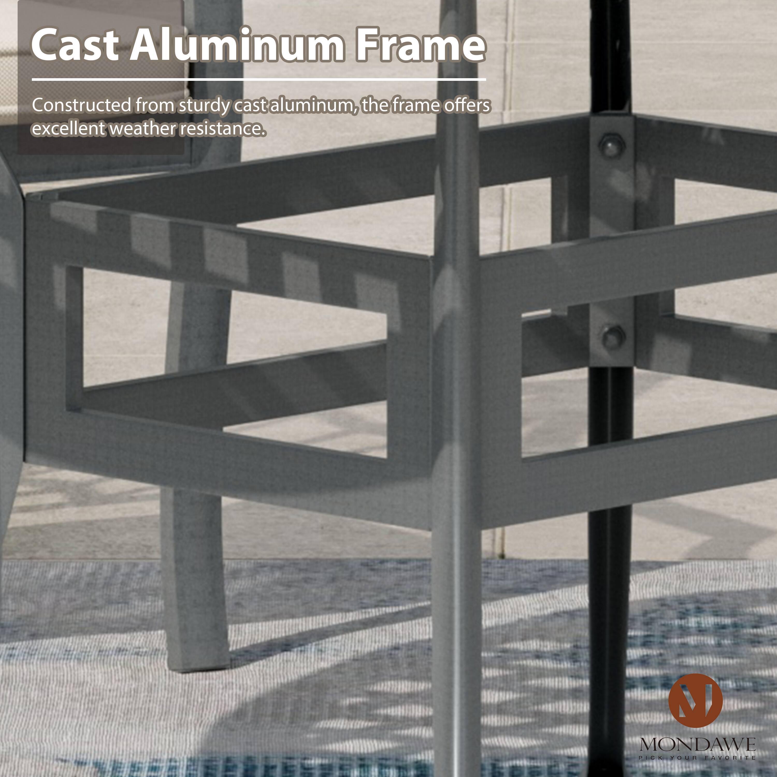 Cast Aluminum Frame

Constructed from sturdy cast aluminum, the frame offers excellent weather resistance.