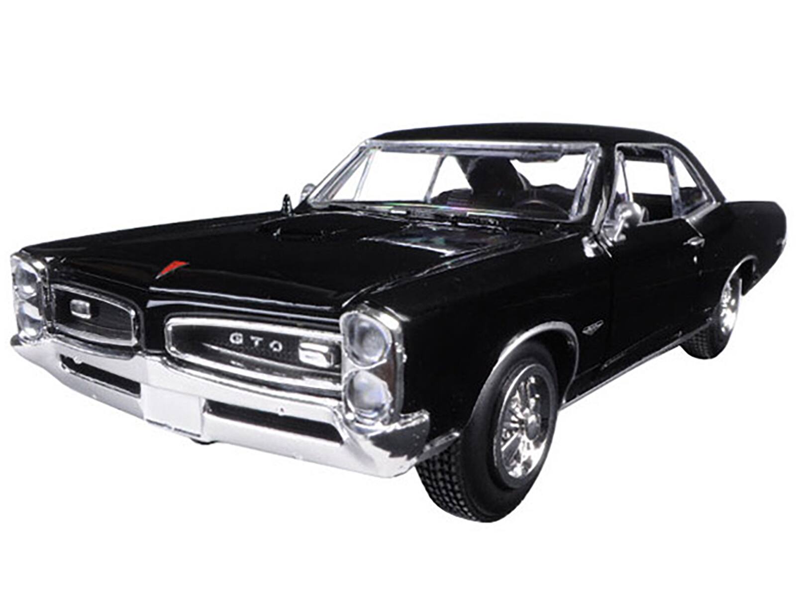 Angle. New Ray - 1966 Pontiac GTO Black "Muscle Car Collection" 1/25 Diecast Model Car by New Ray - Black.