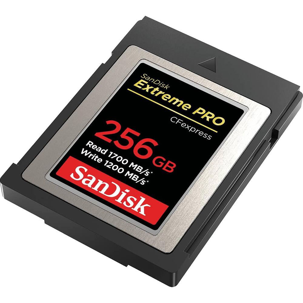 SanDisk Extreme PRO CFexpress  
256 GB  
Read 1700 MB/s  
Write 1200 MB/s  
SanDisk