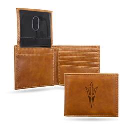 Rico Industries - Arizona State Sun Devils Laser Engraved Brown Billfold Wallet - Multi