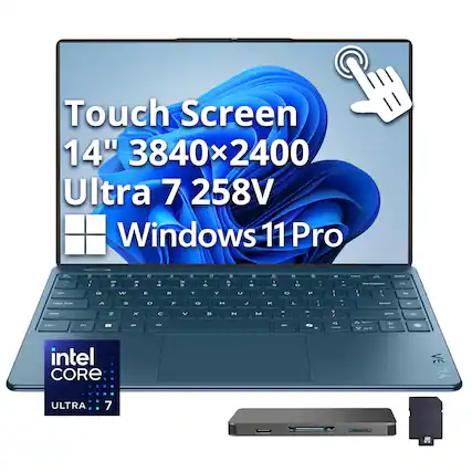 Touch Screen 14" 3840x2400 Ultra 7 258V Windows 11 Pro
Intel Core Ultra 7