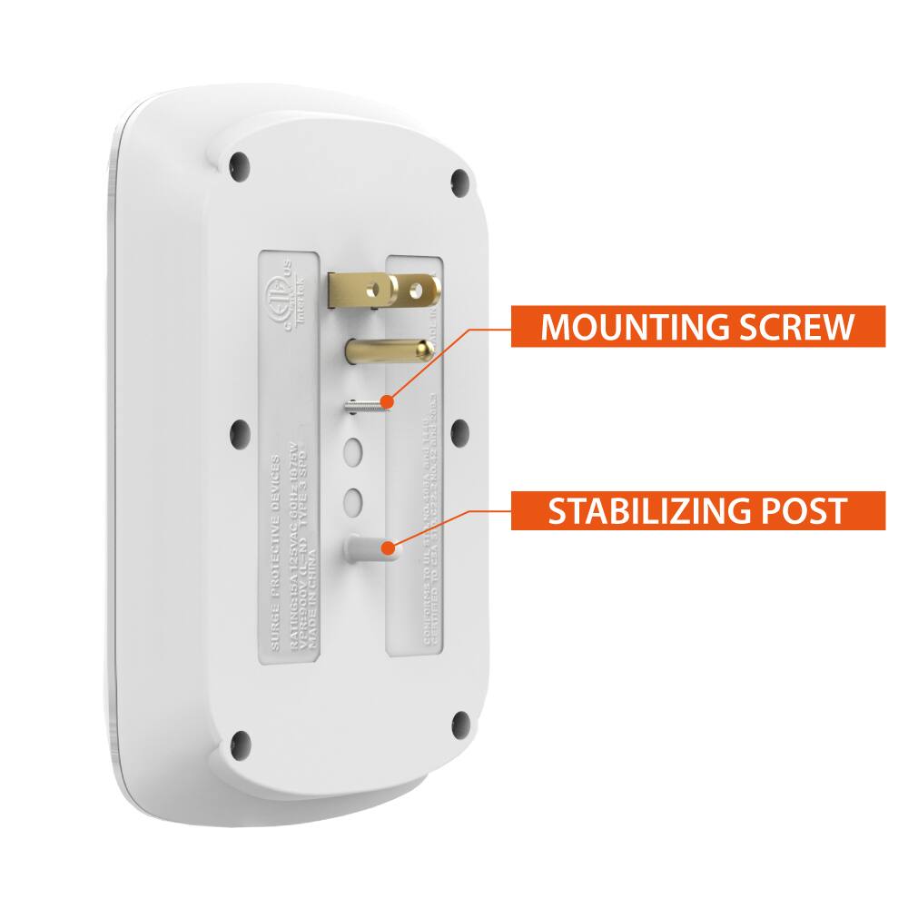 US OS INTERTAK MPI SED DEVICES 2100 0ES a0 PROTECTIVE TYPE 125/250V 3A 10A SURGE PROTECTOR 2 POLE 20A 10A 10A 10A CONNECTION ORIENTATION MOUNTING SCREW STABILIZING POST