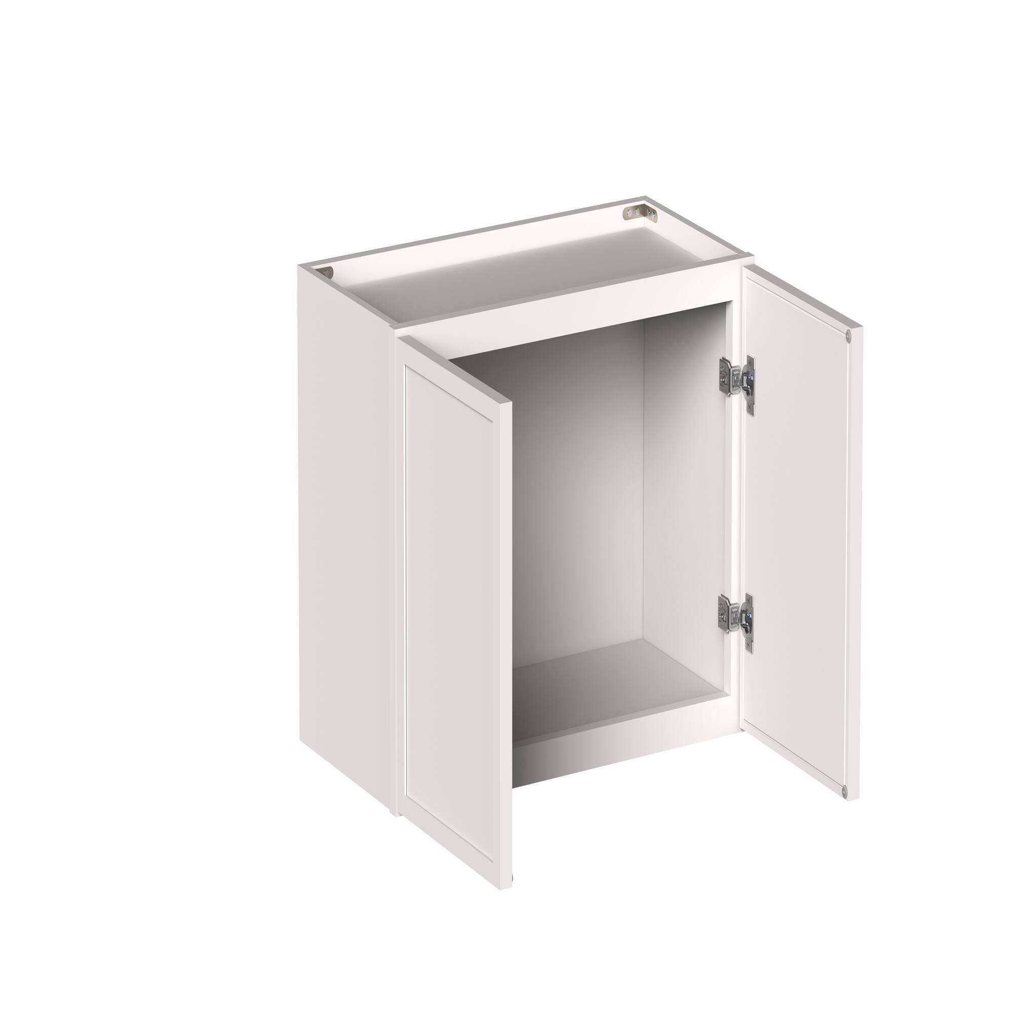 Front. Boyel Living - 24-in W x 18-in H x 12-in D Slim Shaker RTA Kitchen Wall Cabinet with Soft-Close - Snow White.