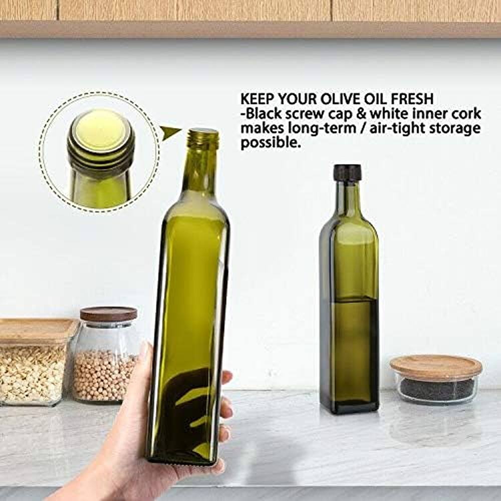 KEEP YOUR OLIVE OIL FRESH  
- Black screw cap & white inner cork makes long-term / air-tight storage possible.