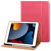 Front. DTTO - Case for iPad 9th/8th/7th Generation 10.2 Inch 2021/2020/2019, Premium Leather Folio Stand - Auto Wake/Sleep - Watermelon Red.