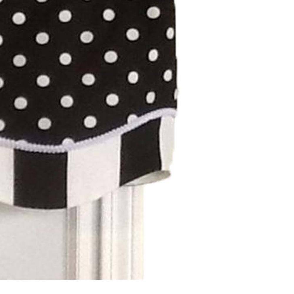 Left. RLF Home - RLF Home Glory Dotty Style High Quality 3" Rod Pocket Valance 50" X 16" Black - Black.