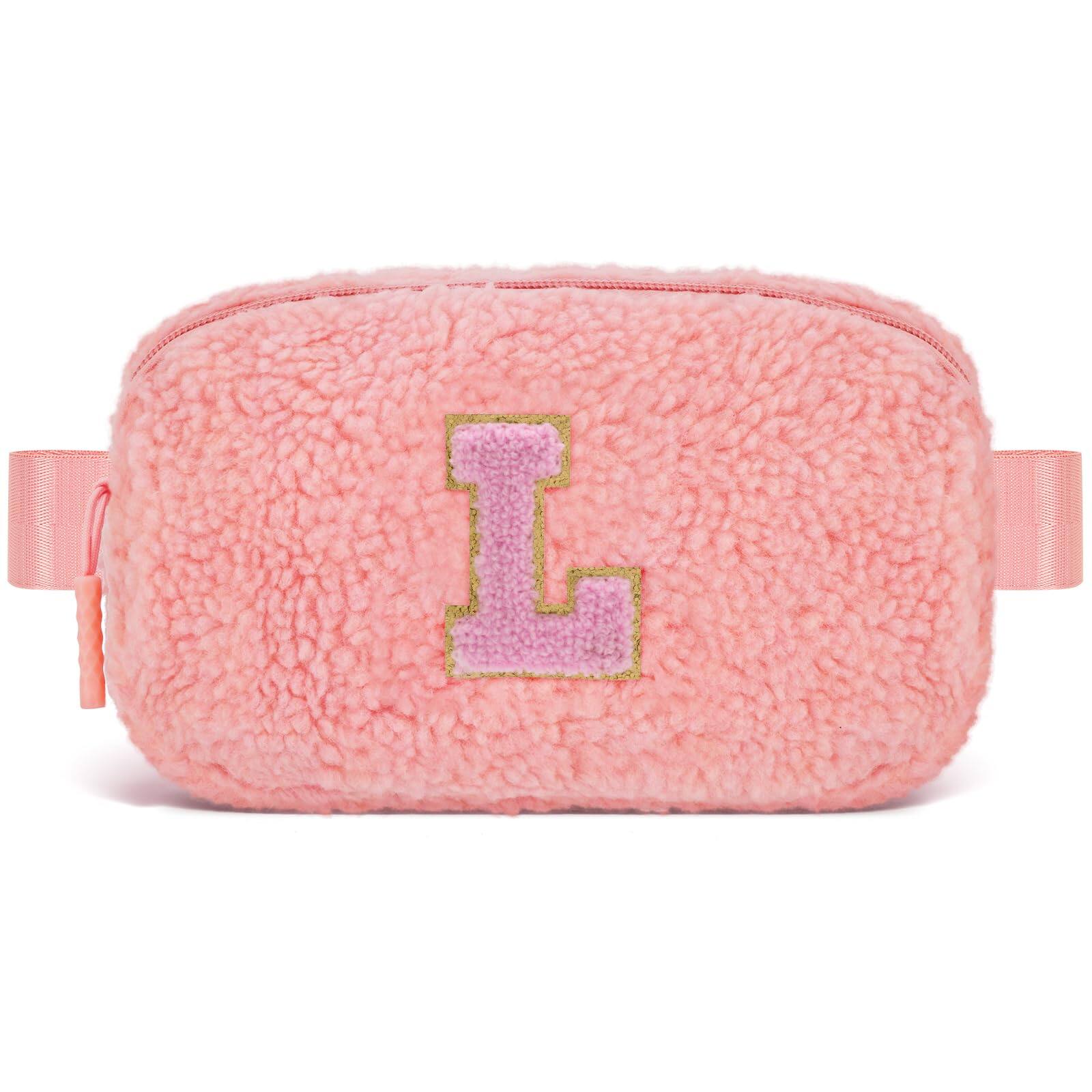 Front. Live At Space - Birthday Graduation Gifts For 5 6 7 8 9 10 11 12 13 14 15 16 Year Old Girl Initials Fanny Pack Crossbody Bag Trendy - Peach-L.