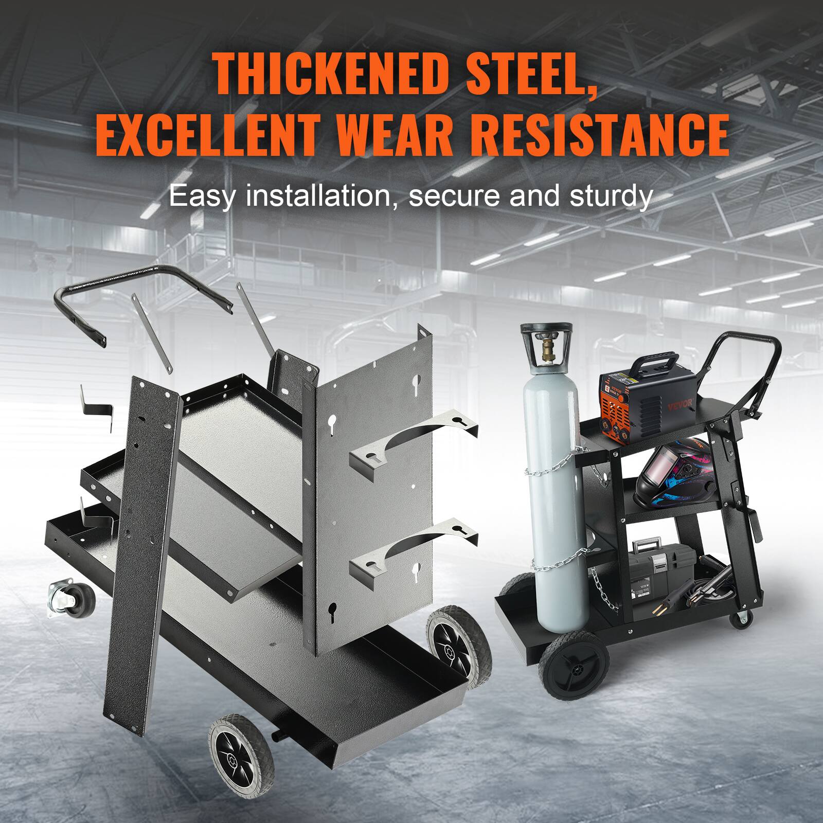 THICKENED STEEL, EXCELLENT WEAR RESISTANCE
Easy installation, secure and sturdy
VEVOR