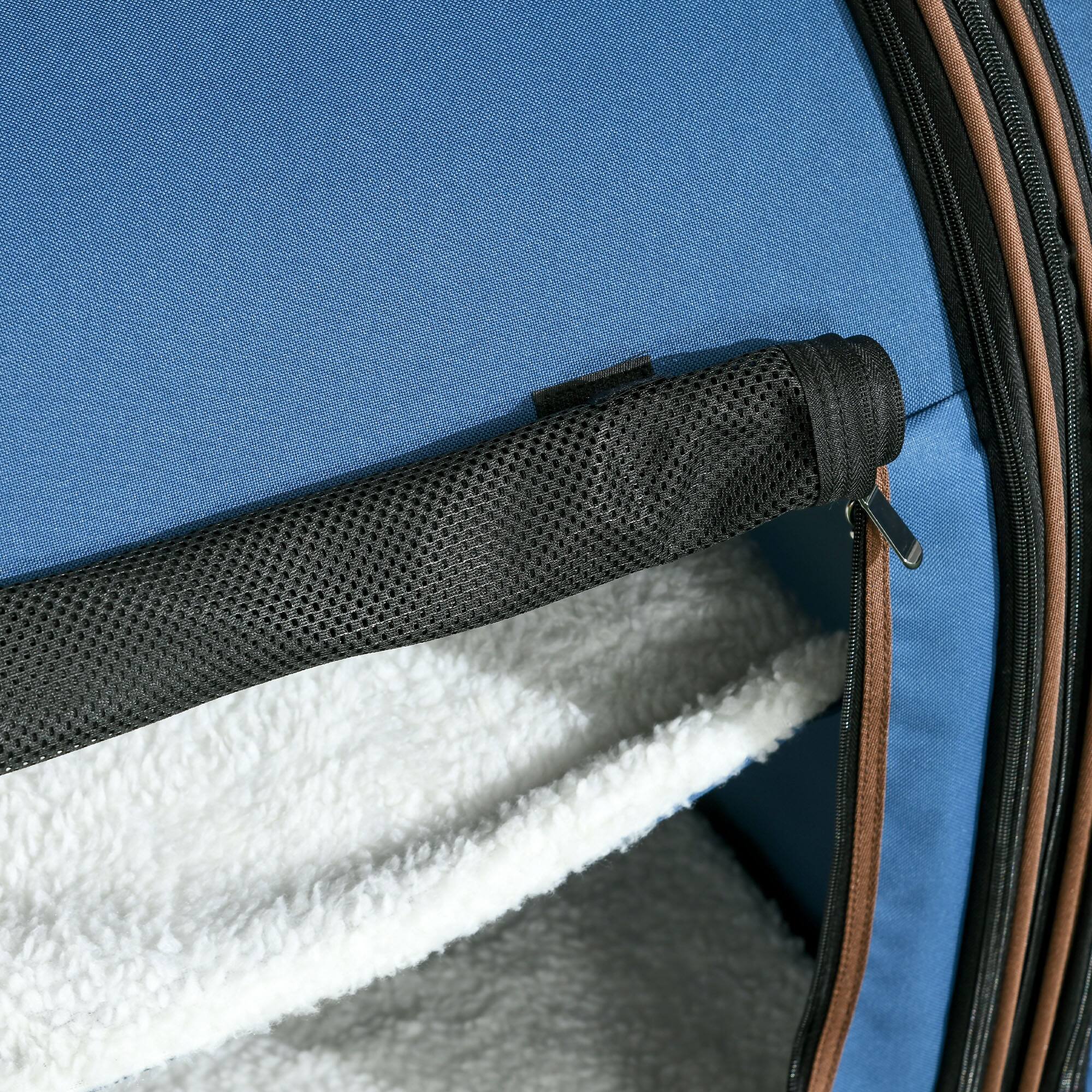 Alt View 4. Pawhut - 39" Portable Soft-Sided Cat Carrier, Cat Kennel, Travel Dog Crate, Soft Cushions & Storage Bag, Easy to Fold.