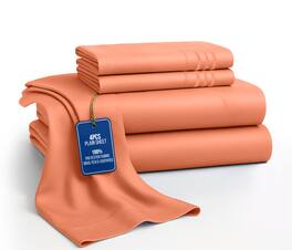 Lux Decor Collection - 4-Piece Queen Bed Sheet Set, Ultra Soft Microfiber, Deep Pocket, Wrinkle-Resistant, Hypoallergenic, All-Season Comfort - Coral