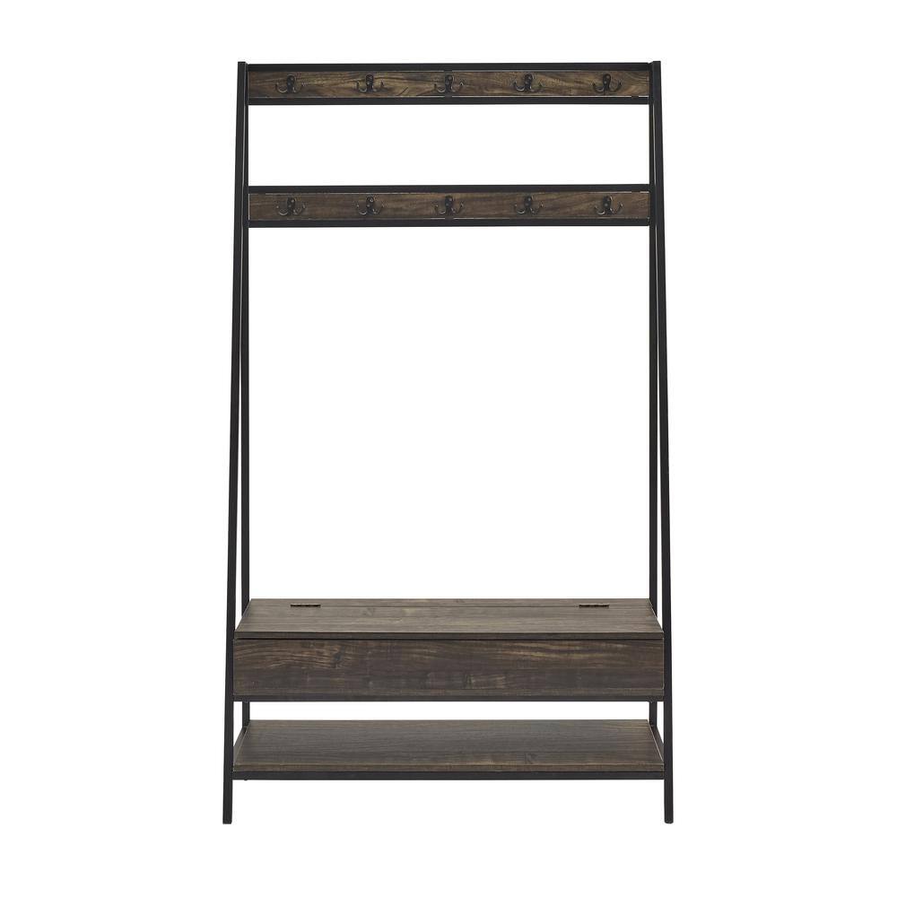 Left. Crosley Furniture - Jacobsen Hall Tree - Brown Ash.
