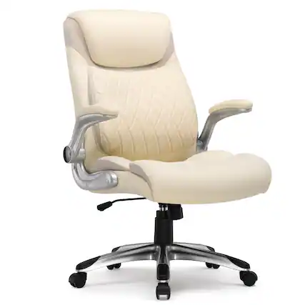 Front. CloudRest Pro - Ergonomic Office Chair with Adjustable Lumbar Support & Armrests Comfy Desk Gaming Chairs,Beige - Beige.