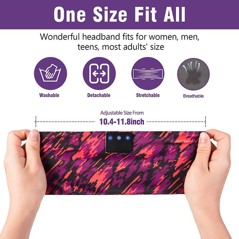 One Size Fit All

Wonderful headband fits for women, men, teens, most adults' size

- Washable
- Detachable
- Stretchable
- Breathable

Adjustable Size From 10.4-11.8 inch