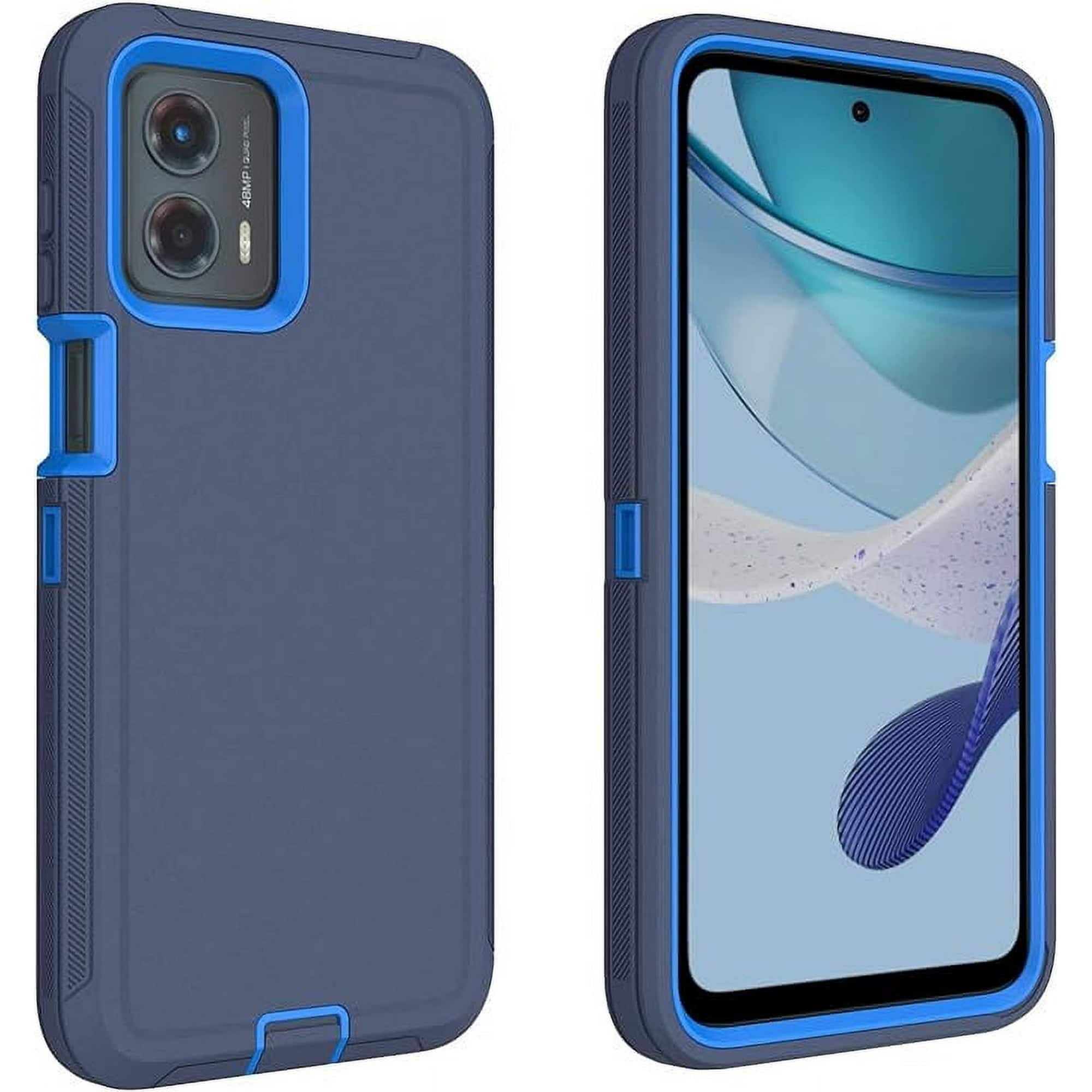 Front. Entronix - Entronix Heavy Duty Phone Case for Motorola Moto Edge Plus 2023 - Ultimate Triple-Layer Protection - Navy Blue.
