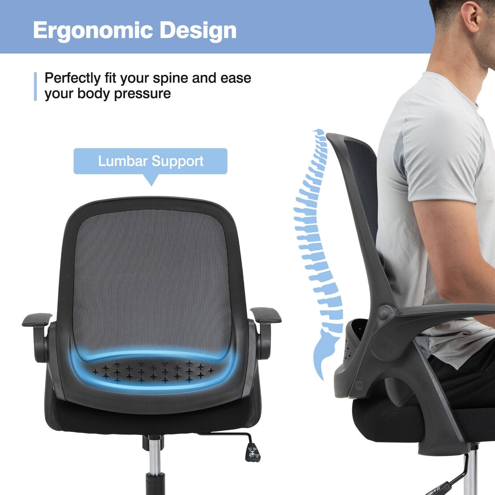 Ergonomic Design: Perfectly fit your spine and ease your body pressure. Lumbar Support.