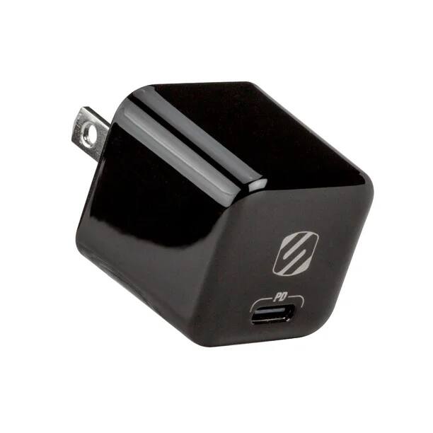 Left. Scosche - Scosche HPDC8M-SP PowerVolt 18W Mini Cube USB-C Fast Charger - Black - Black.
