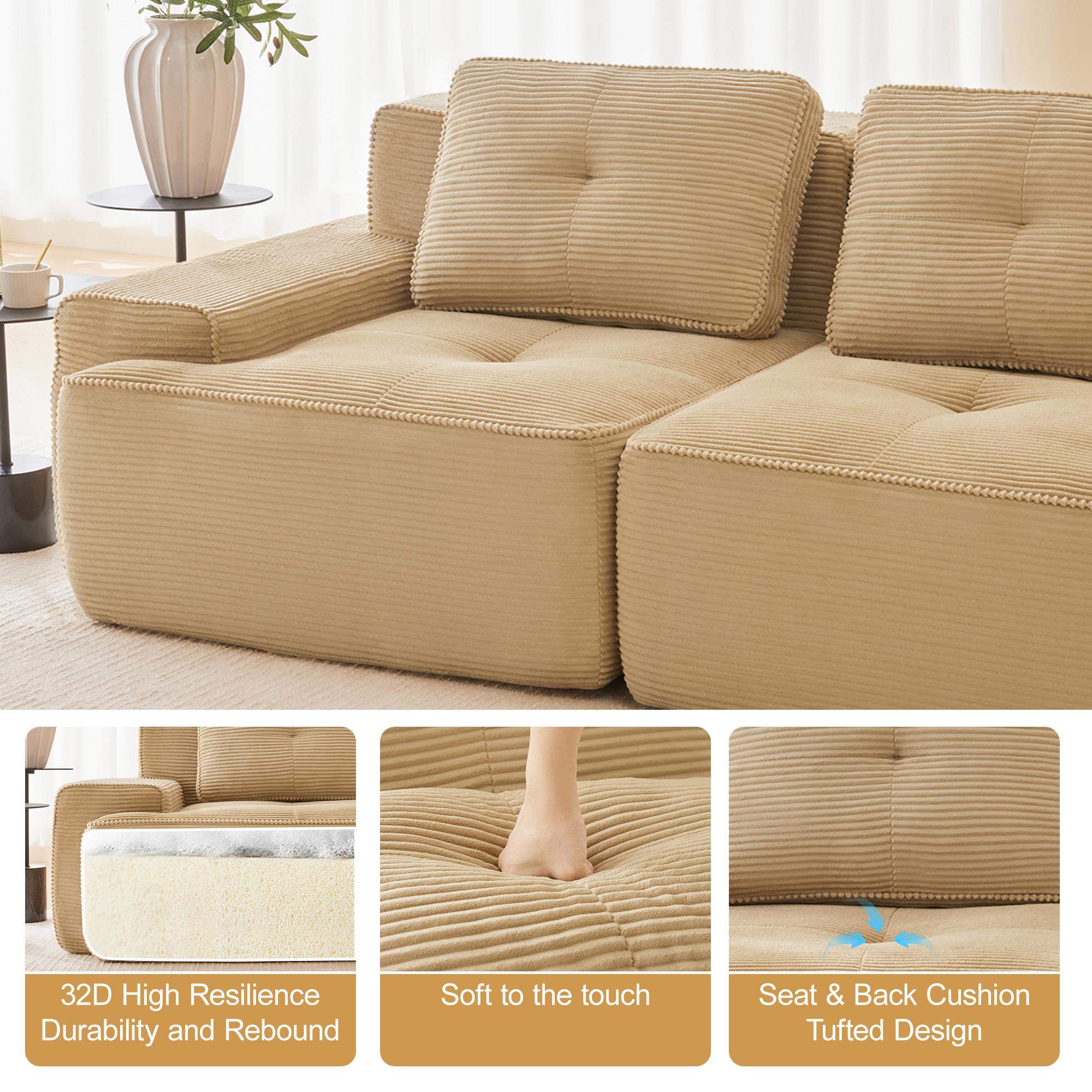 32D High Resilience Durability and Rebound  
Soft to the touch  
Seat & Back Cushion Tufted Design