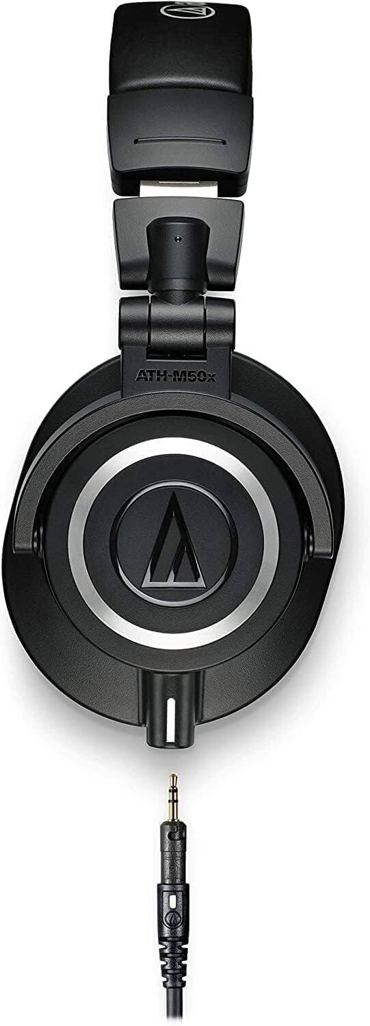 Alt View 1. Audio-Technica - Audio Technica ATH-M50X Professional Studio Monitor Headphones Black Bundle with hog 25ft Extension Cable & Eotech Cloth.