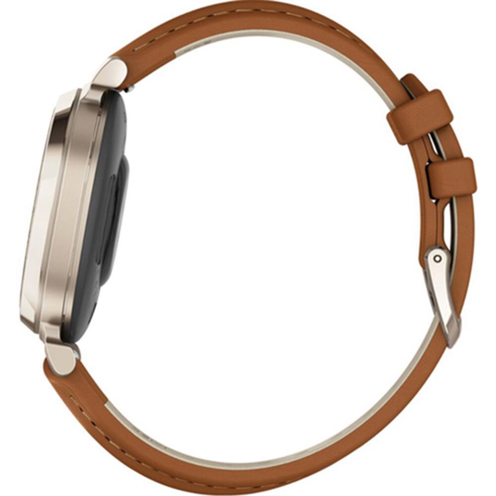 Alt View 5. Garmin - Lily 2 Classic Cream Gold with Tan Leather Band Smartwatch - Cream Gold with Tan Leather Band.