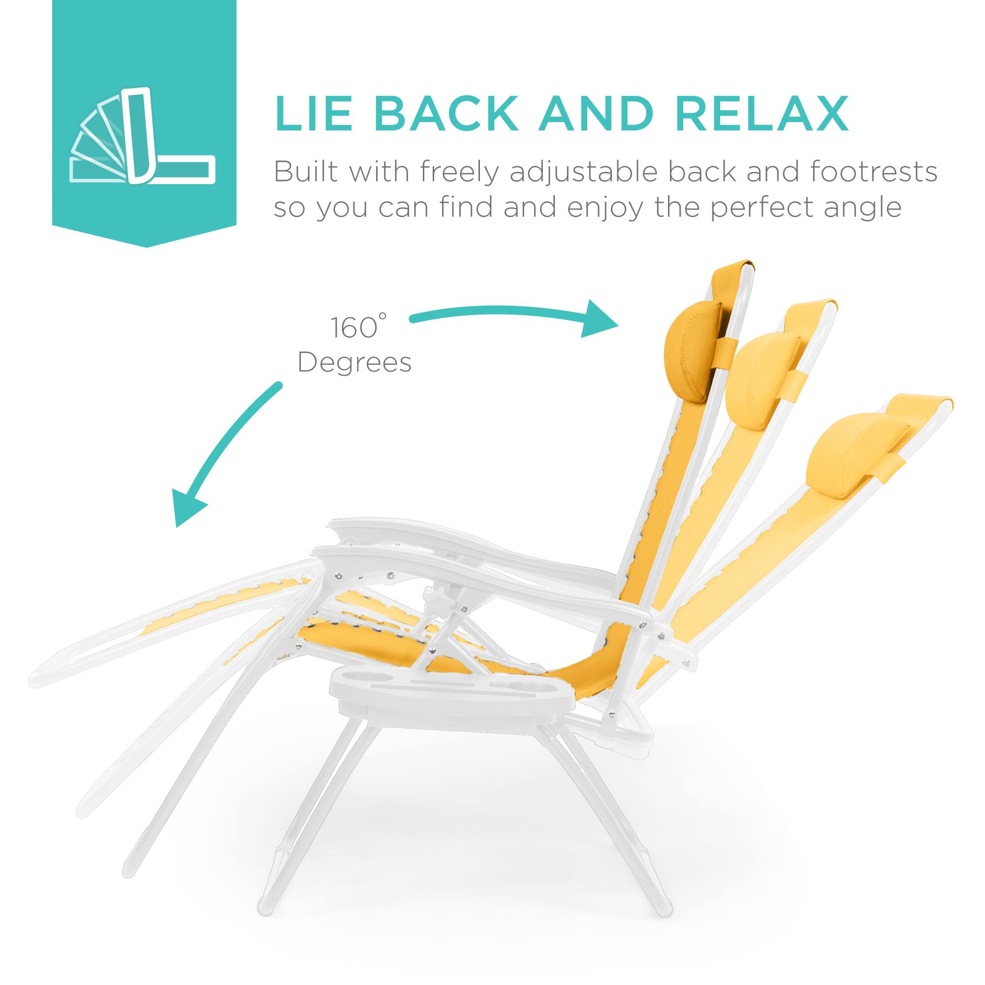 LIE BACK AND RELAX

Built with freely adjustable back and footrests so you can find and enjoy the perfect angle

160° Degrees