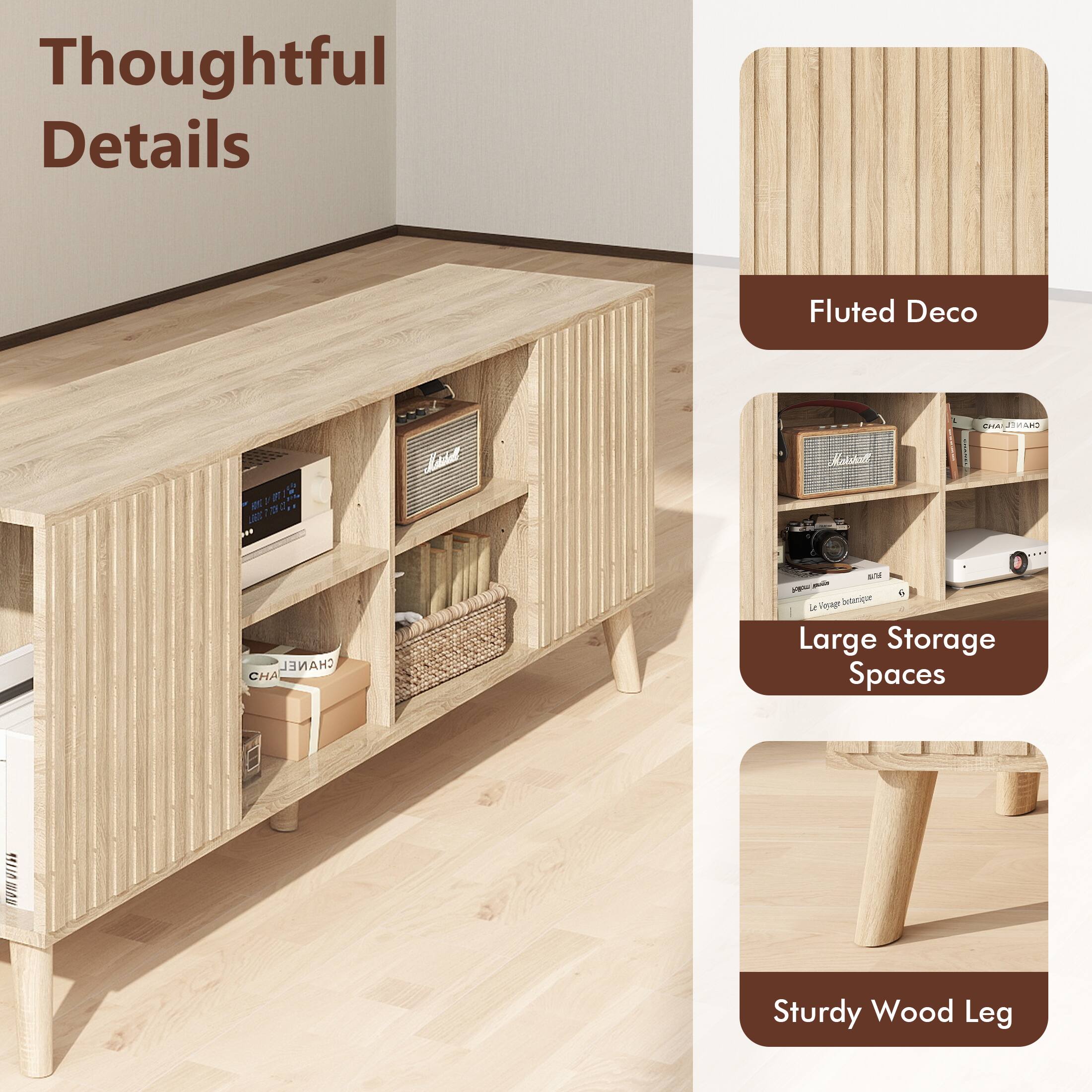 Thoughtful Details

Fluted Deco

Large Storage Spaces

Sturdy Wood Leg