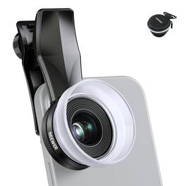 Neewer - 10X Macro Lens for 17mm Thread Clip, w/ Detachable Diffuser Hood, LS-28 PRO - Black