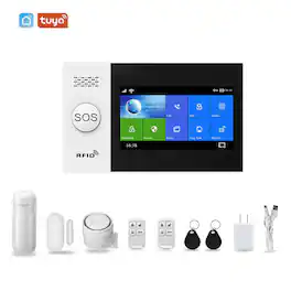 Cluzine - Tuya WiFi Smart Home Alarm System, 7-inch Touchscreen,Door Sensors for Home Security