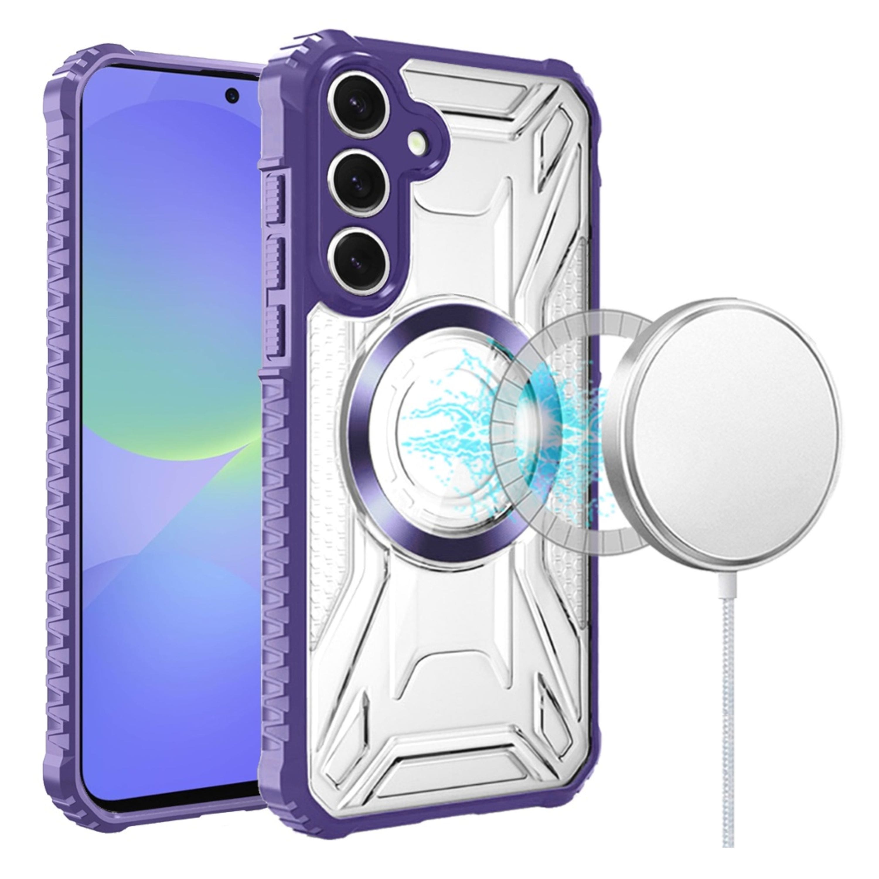 Kitcheniva - Shock Absorbent Cover Magnetic Circle Phone Case With Tempered Glass For Samsung Galaxy A37 5G - Purple price history on PriceWatchPro