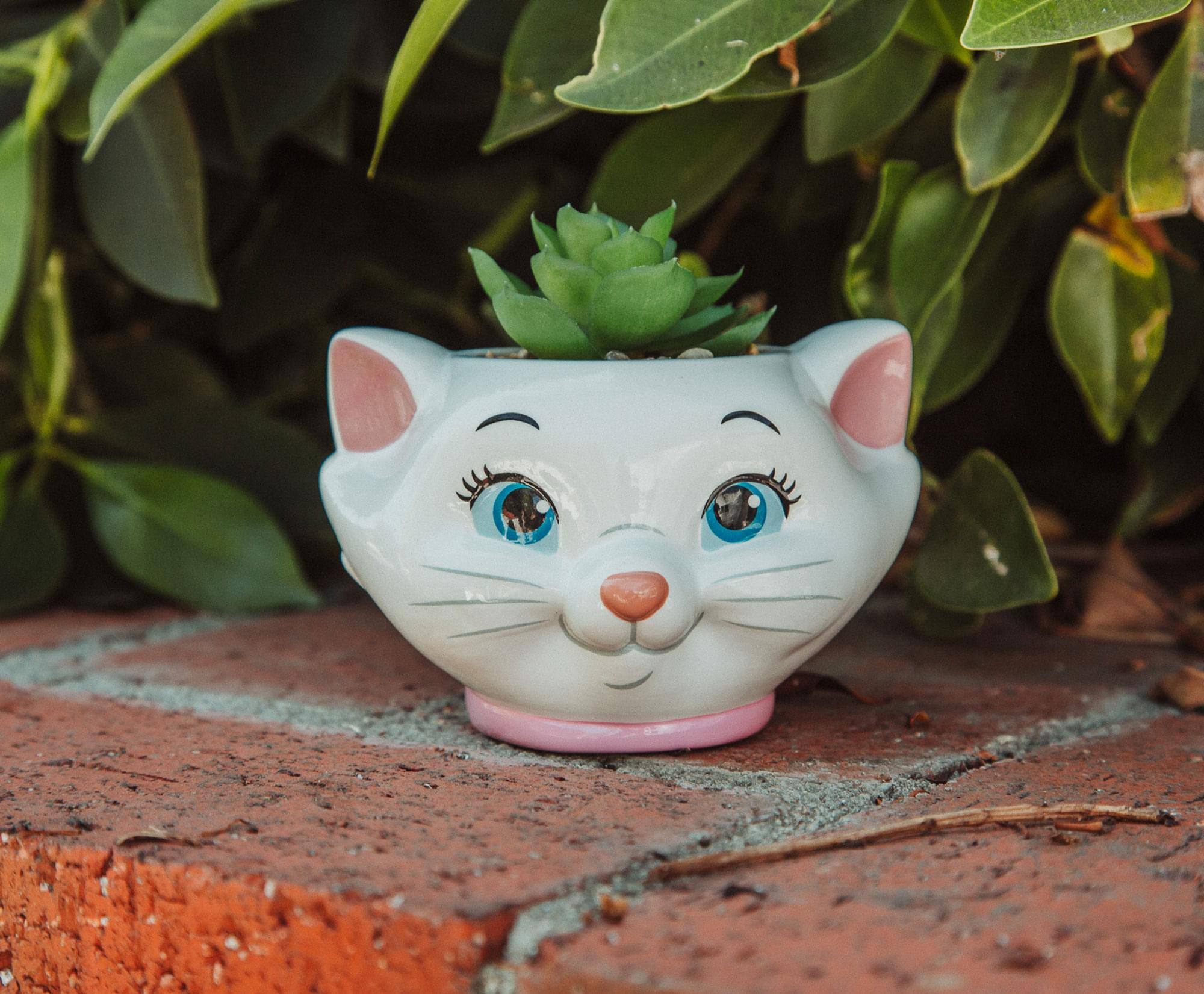 Alt View 5. Disney - Disney The Aristocats Marie 4-Inch Mini Planter With Artificial Succulent - White.