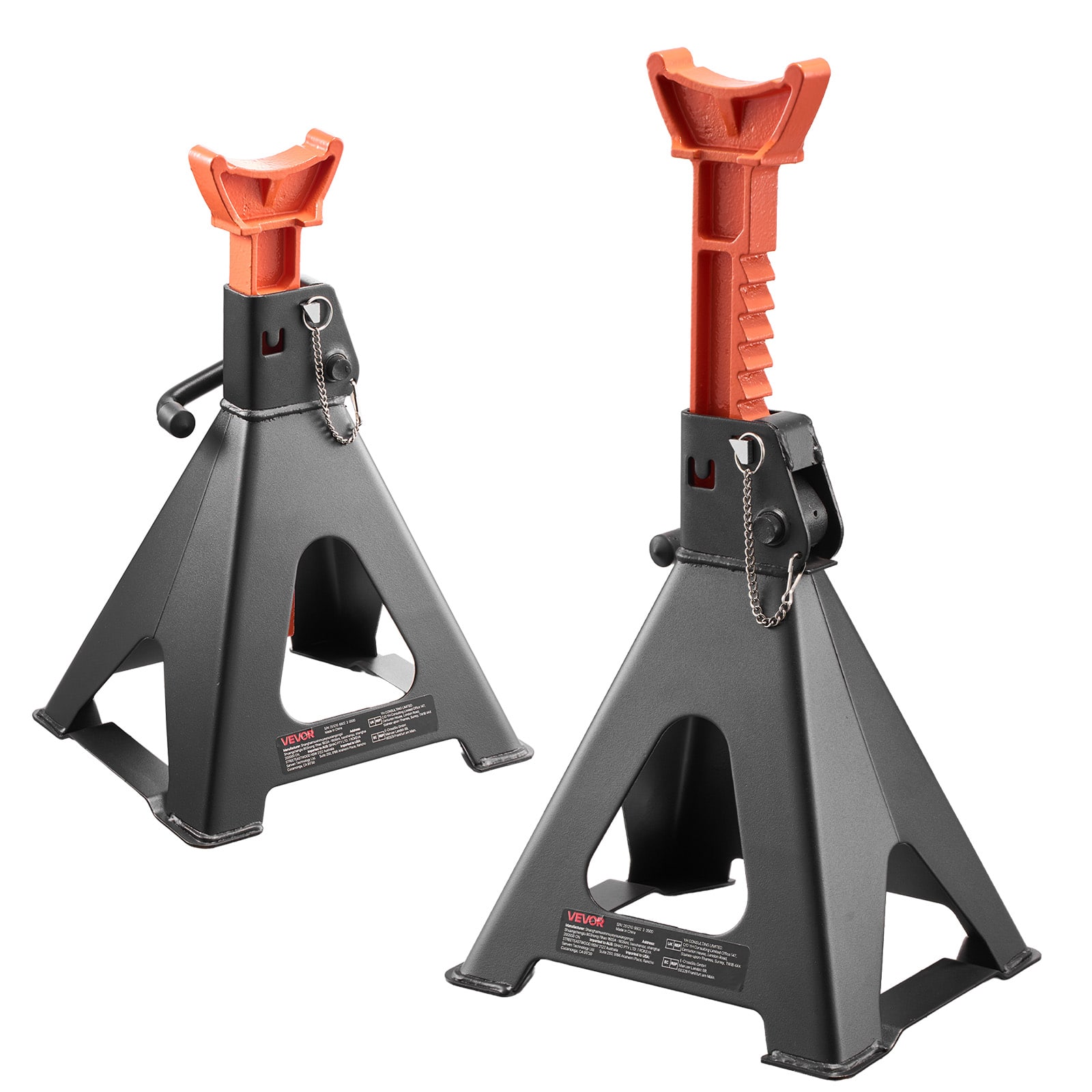 VEVOR - Jack Stands, 6 Ton (13,000 lbs) Capacity, 14.6-22.8 in Adjustable Height, Heavy Duty Steel Jack Auto Stands - Black, Red price history on PriceWatchPro